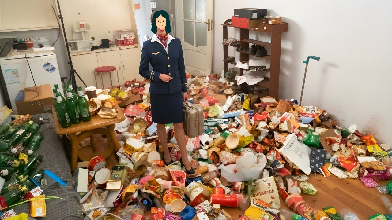 😱 Beautiful Stewardess Lives In A Garbage