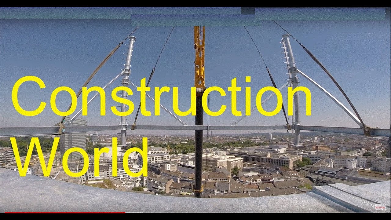 Mobilcrane Grove lift Gopro to the roof - perfect view over the city