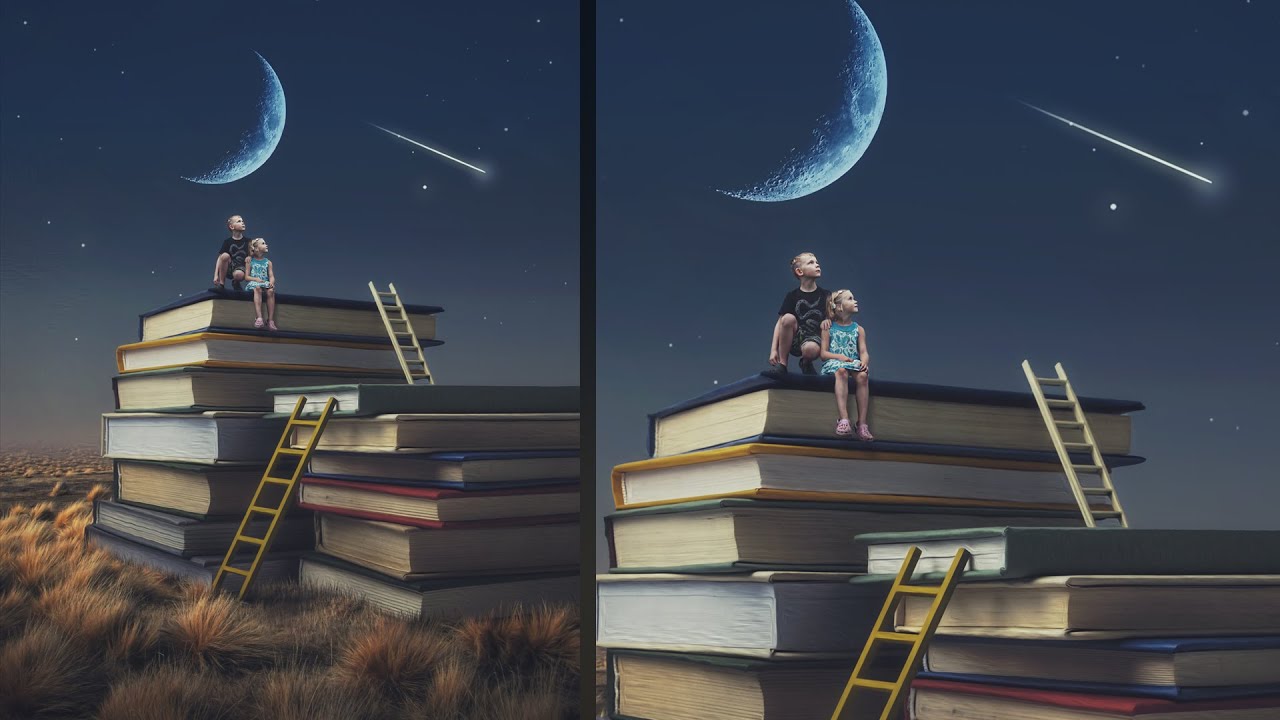 Fantasy Book Tower Photo Manipulation Photoshop Tutorial