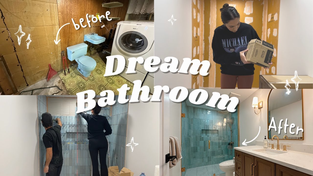 The bathroom is finished!! And more finishing touches... 🩵  | BASEMENT RENOVATION ep 12