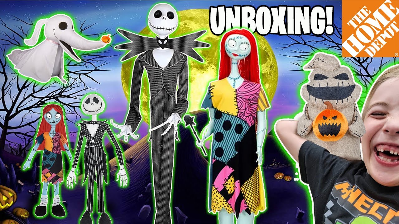 Unboxing New Jack and Sally Halloween Animatronics from Home Depot!