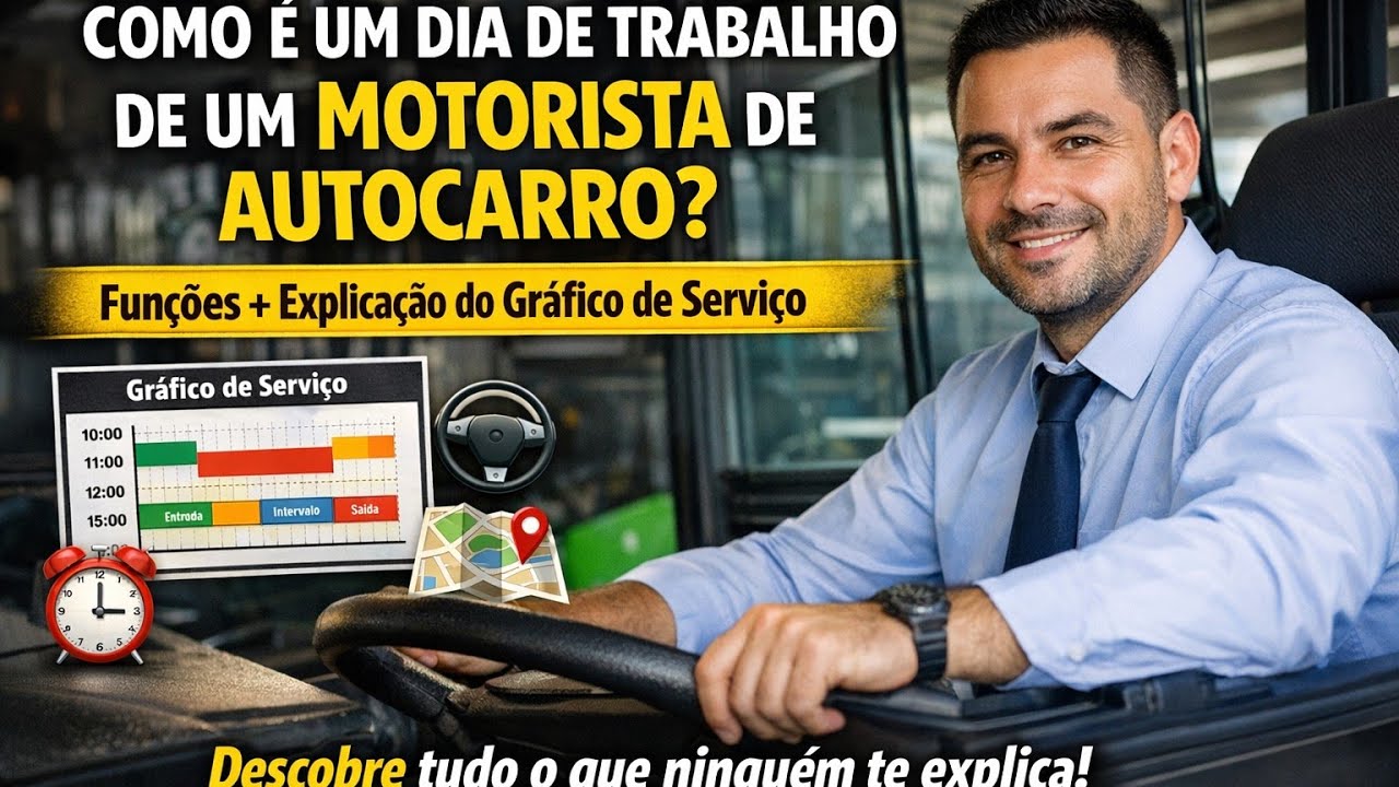 Horário explicado passo a passo + funções reais do motorista de Autocarro 