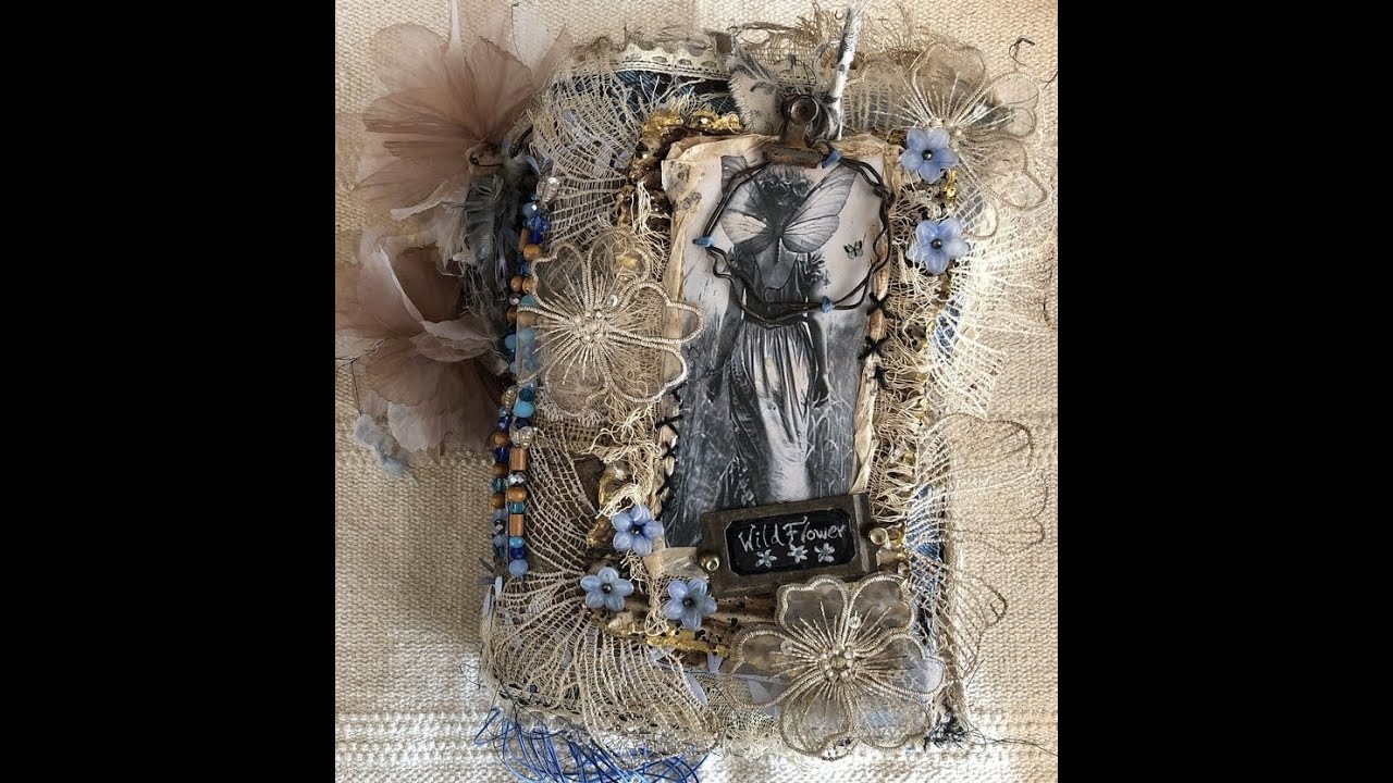 Very Chunky Shabby Grunge Eclectic Flower Fairy Junk Journal Flip Through