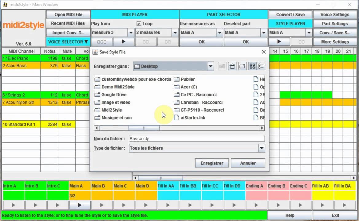 Demo utilisation Midi2Style