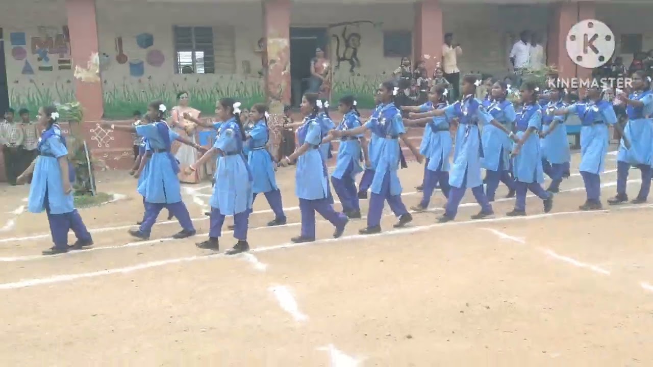 MARCH-PAST IN 79TH INDIA INDEPENDENCE DAY CELEBRATIONS AT ZPHS PEDDAHARIVANAM 