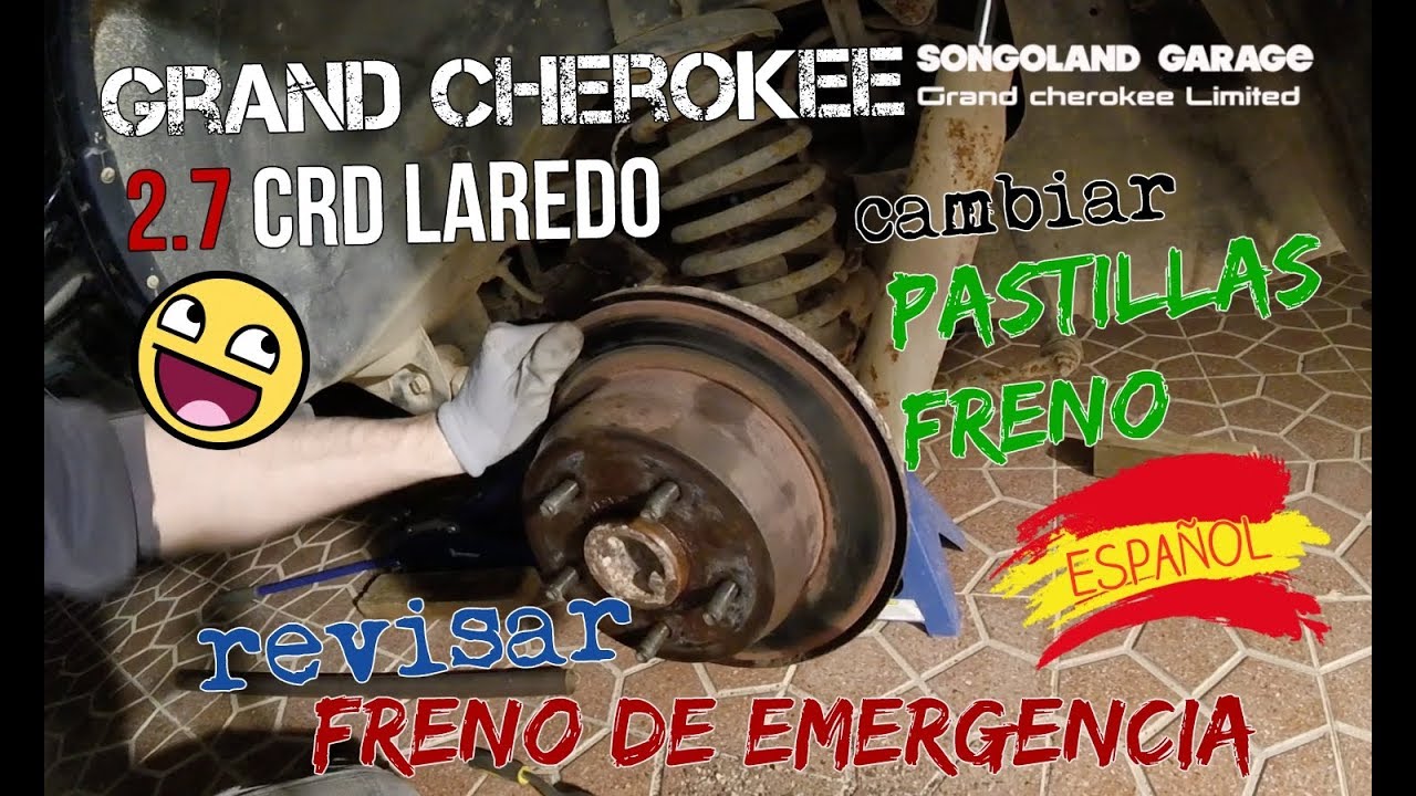 Grand cherokee 2002  Cambio pastillas freno traseras + Revision feno emergencia  @ Songoland Garage