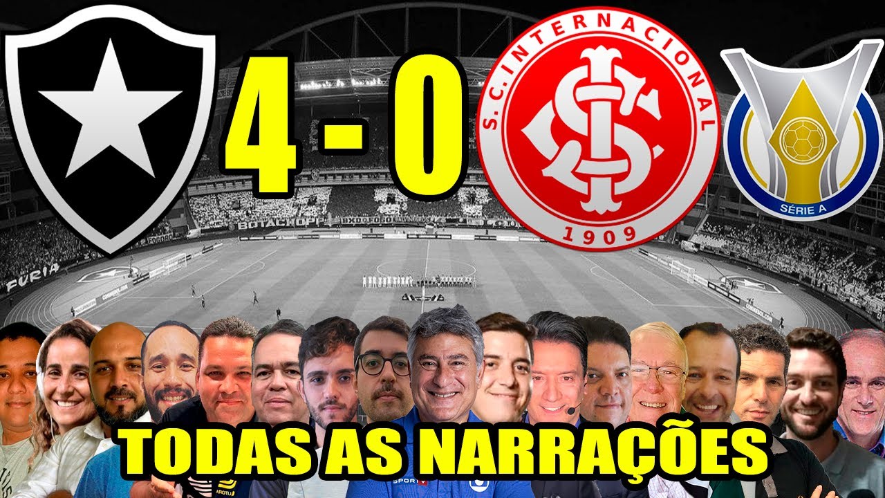 Todas as narrações - Botafogo 4 x 0 Internacional | Brasileirão 2025