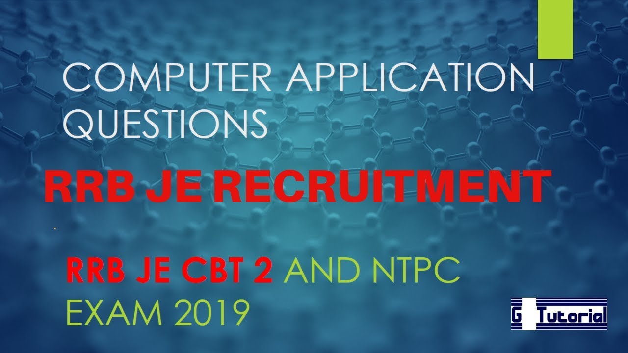 RRB JE & NTPC Computer Knowledge MCQ in English