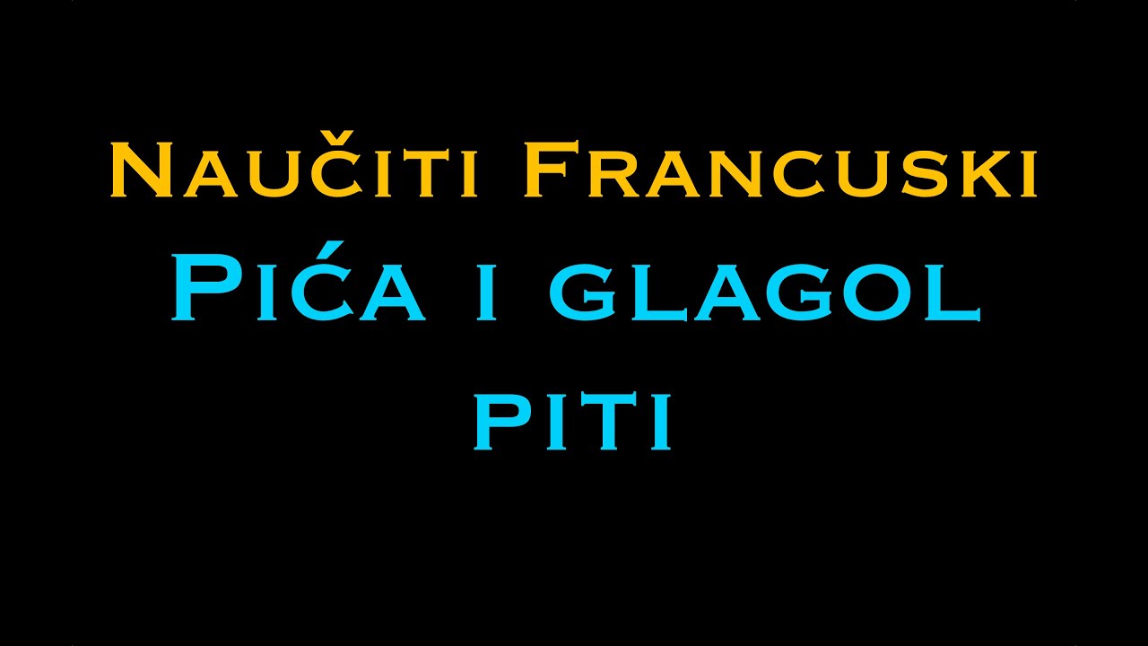 Francuski jezik: pića i glagol piti - NauciFrancuski.com