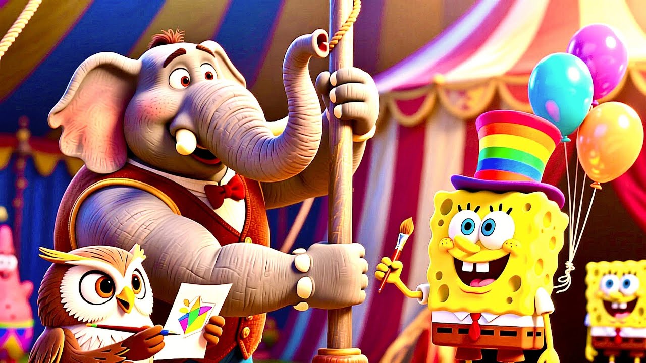 A beloved story by the jungle and SpongeBob featuring circus games and ice cubes#storytime #cartoon 
