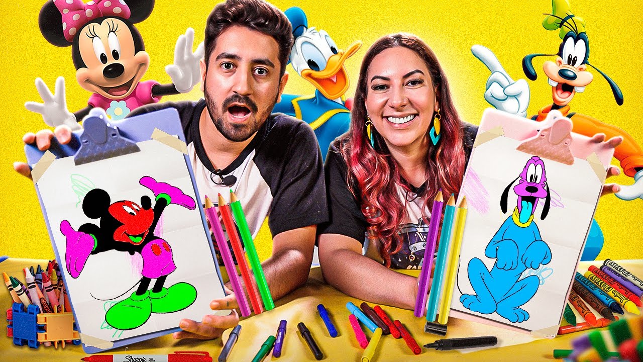 DESENHANDO COM 3 CORES A TURMA DO MICKEY | Gabriel e Shirley 2.0