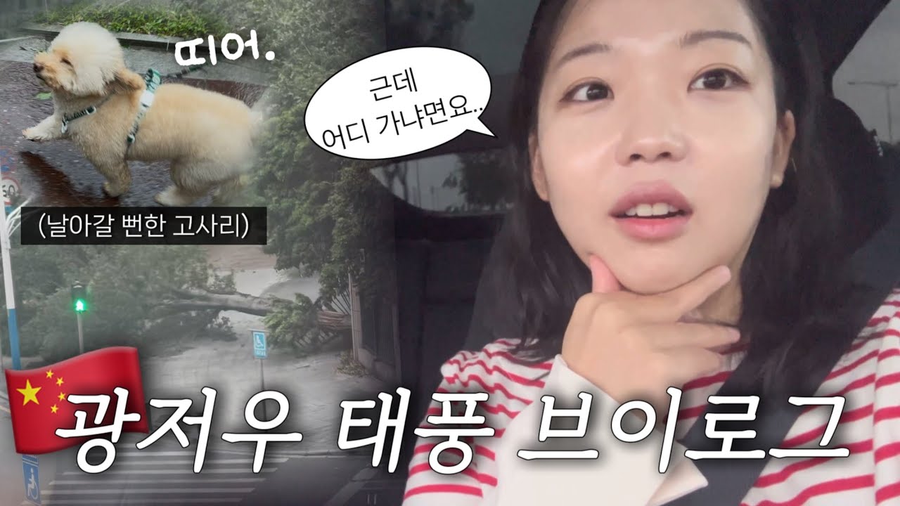 중국 광저우에 슈퍼 태풍이 온 날 | 태풍 24시간 브이로그🌀| 중국인 남편의 금수저 친구들 썰