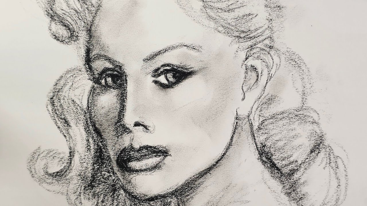 sketching gesture poses with charcoal 