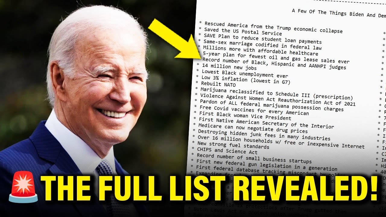 Biden ACCOMPLISHMENT LIST Before RE-ELECTION ENDED