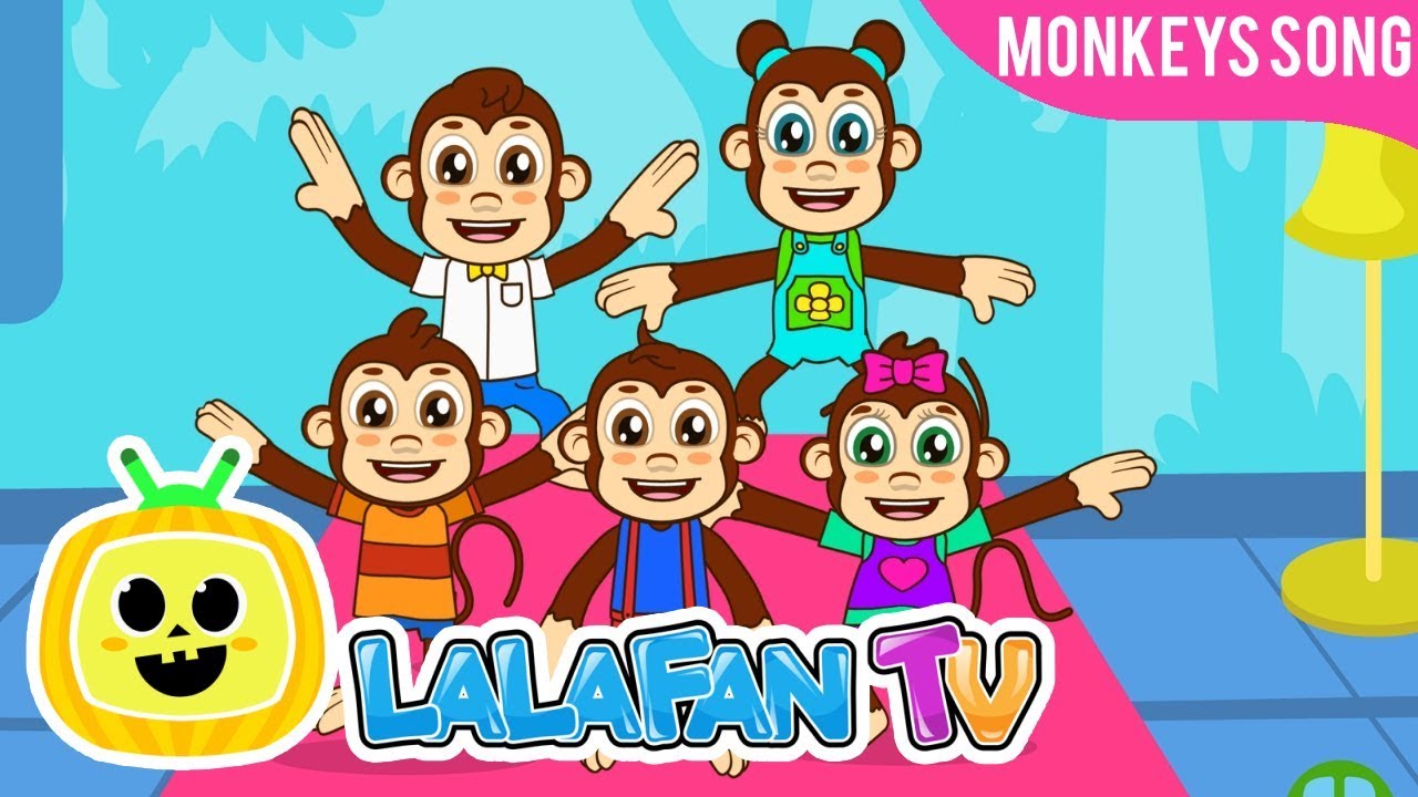 Five Little Monkeys Jumping On The Bed | Kids Songs and Nursery Rhymes by Lalafan TV