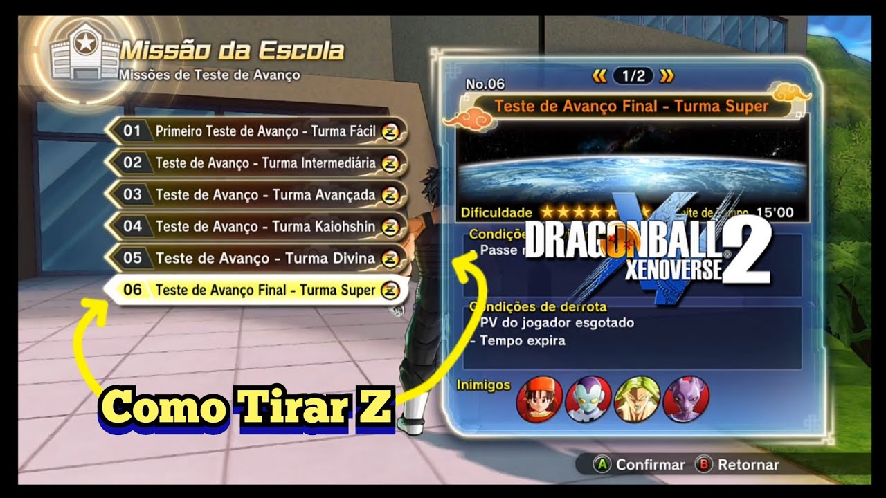 Como Tirar Z nos Testes de Avanço: Turma Super e Turma Divina - Dragon ball XenoVerse 2