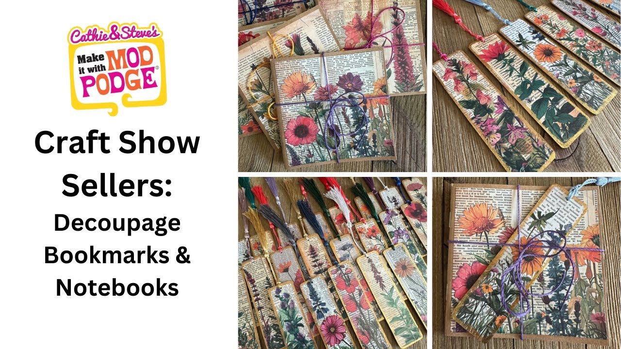 Decoupage Collage Bookmarks and Mini Notebooks to Make or Give