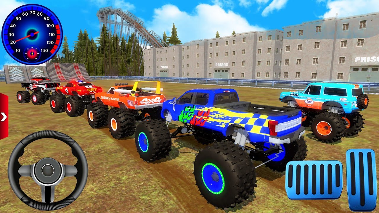 Juego de Offroad Outlaws Five Monster Trucks Xtreme | Five Players Gameplay.