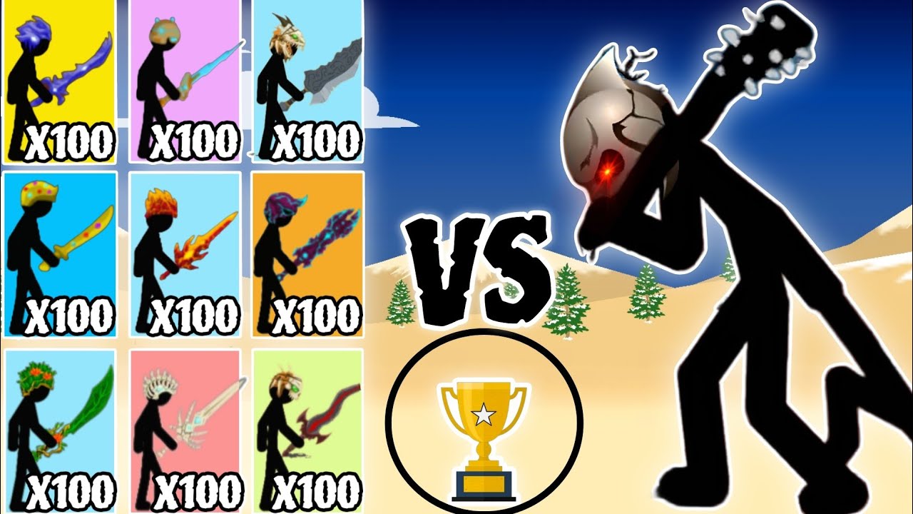 1_Giant Boss VS 100_All Unit's Skin's Swordwrath's Fight || Which skin's is better?🤔