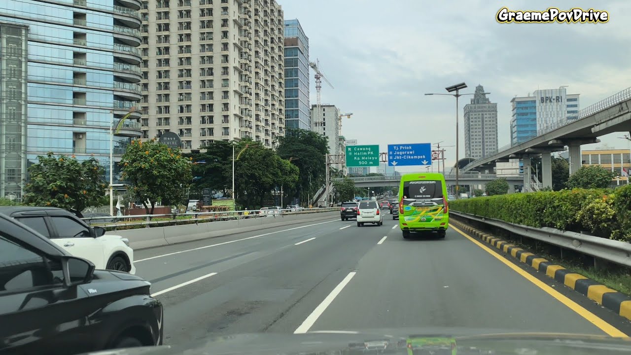 Driving in Jakarta 4K | From Semanggi to Exit toll Sunter
