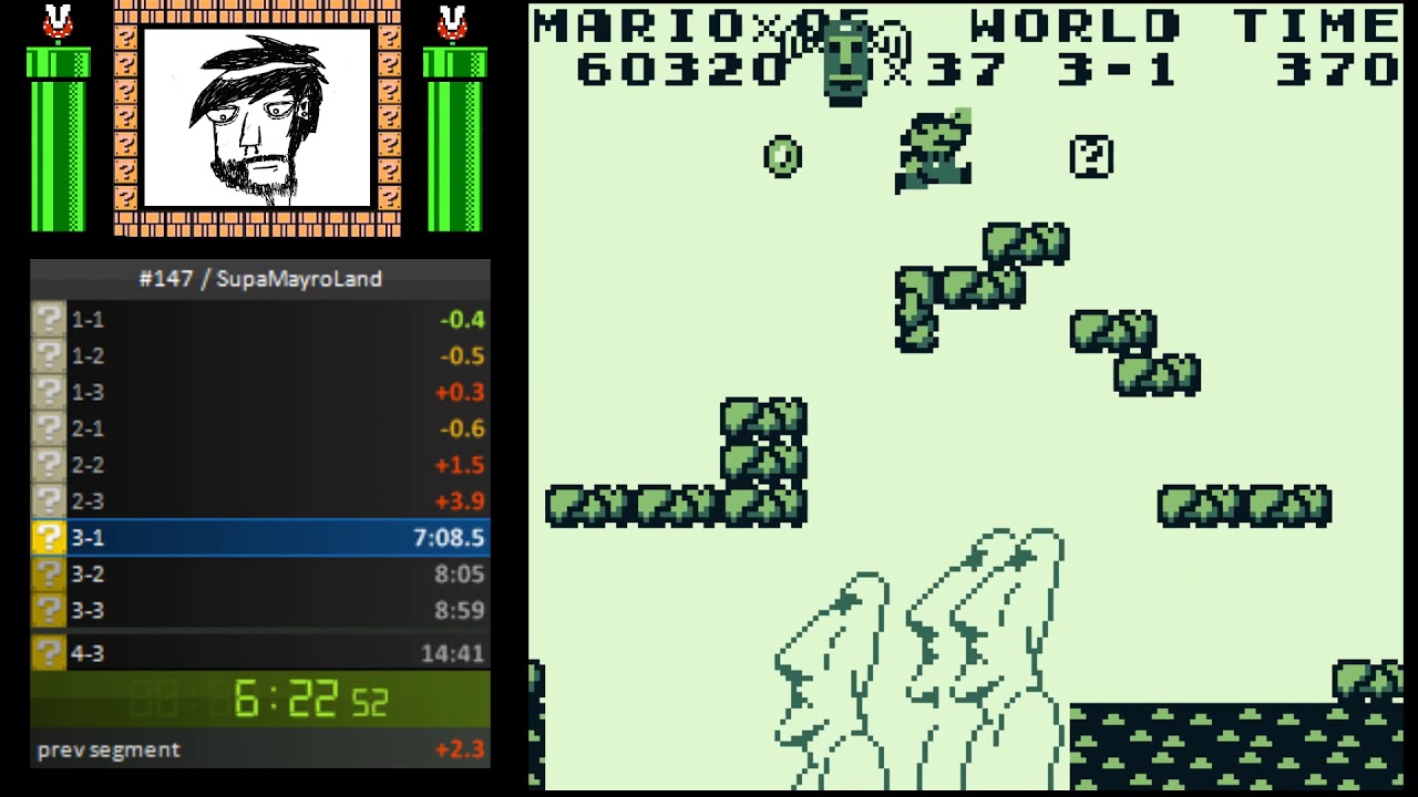 Super Mario Land Any% Speedrun [14:18:95]