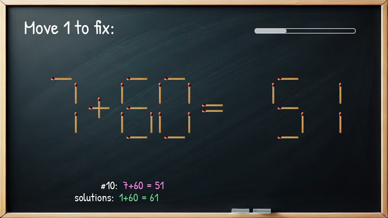 Matchstick Brain Teaser: Move One Stick to Fix #458