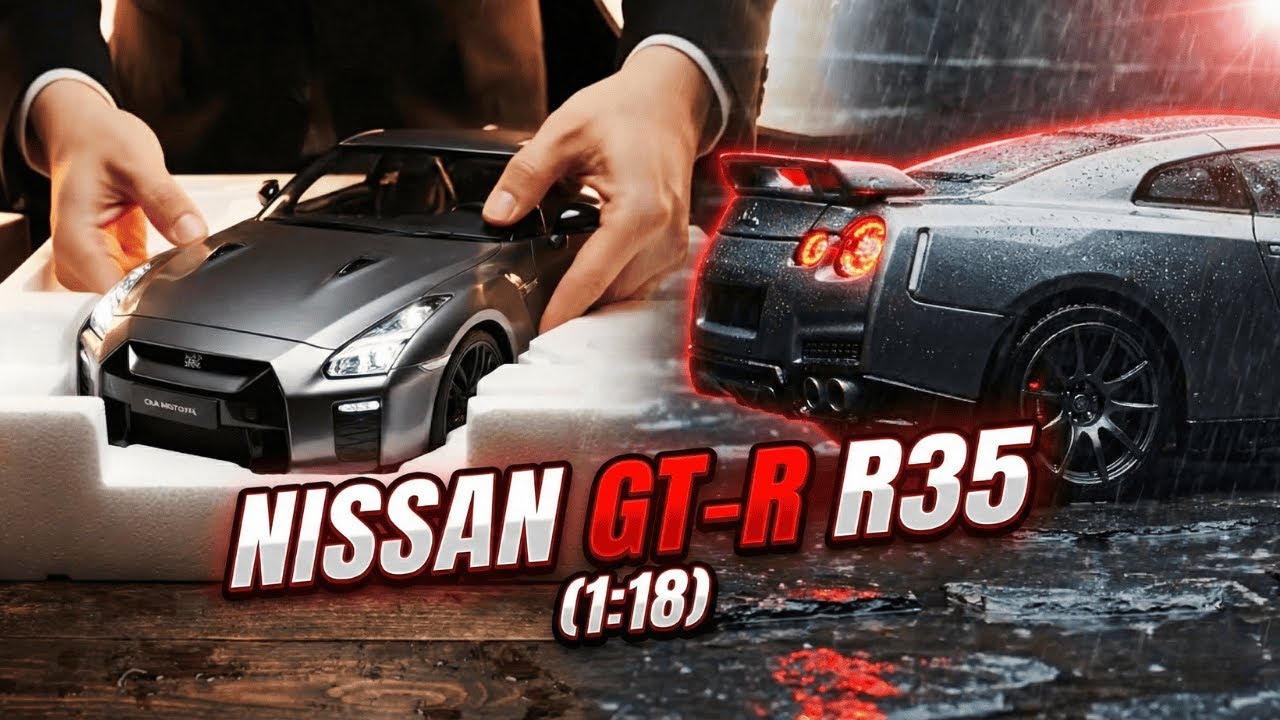 Nissan GT-R R35 (1:18 Scale) Off-Road on Wet Slate