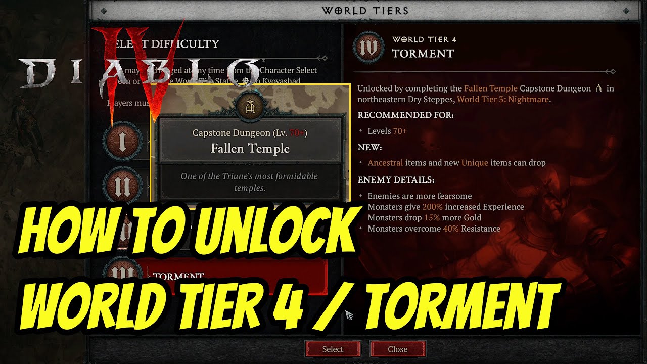 Diablo 4 | How To Unlock World Tier 4 and Get Ancestral Items