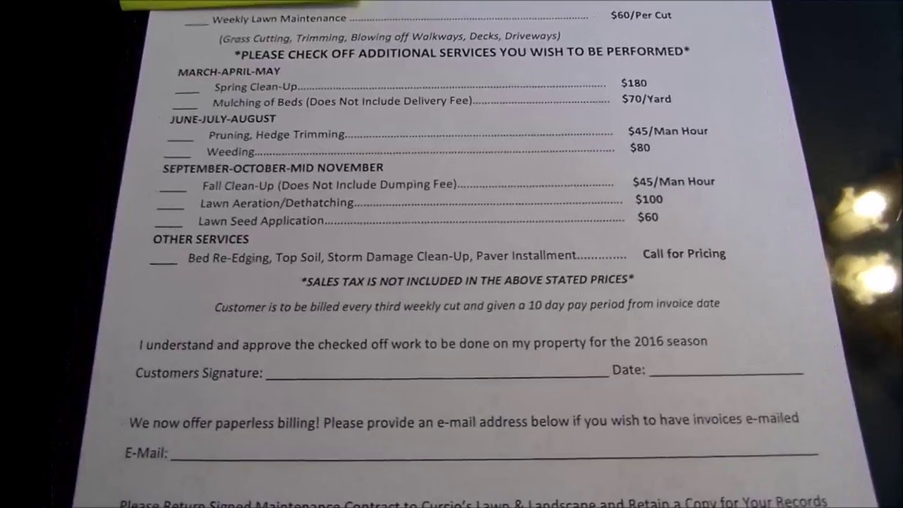 Lawn Maintenance Contracts