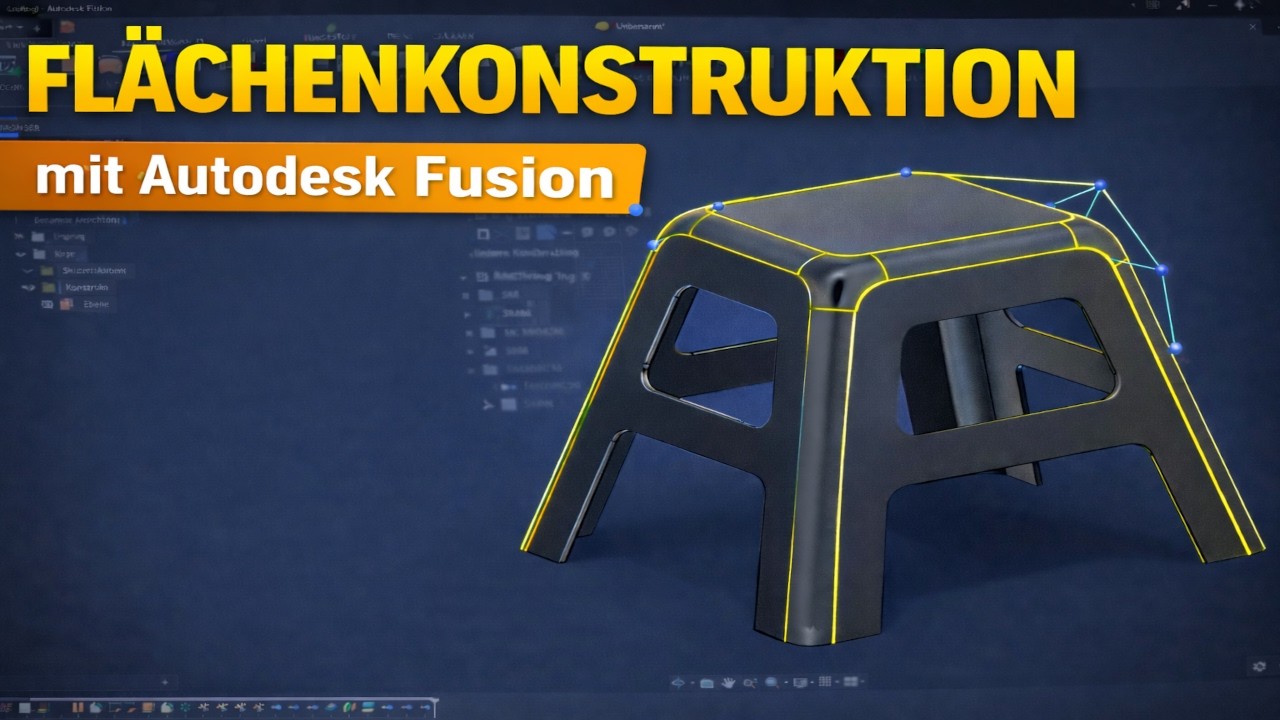 Autodesk Fusion Flächenkonstruktion: Von der Fläche zum fertigen Hocker! Tutorial Schulung Deutsch
