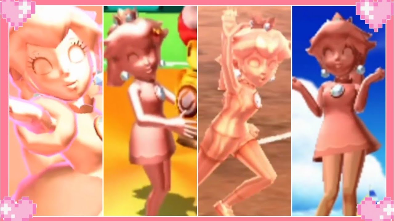 💗 Mario Sports Superstars All Pink Gold Peach Animations 💗