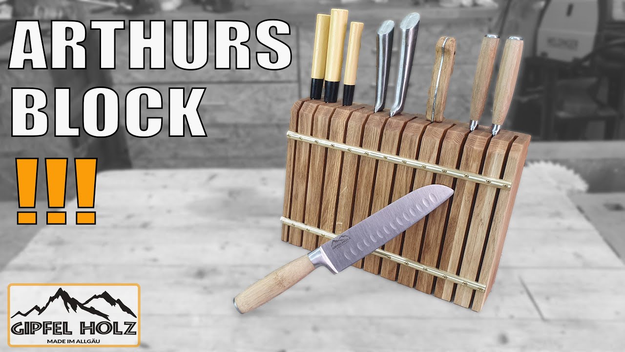 Einmaliger Messerblock aus Holz selber bauen - Magnetischer Messerhalter aus Holz herstellen