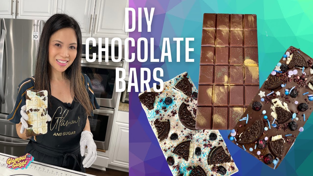 DIY CHOCOLATE BARS 🍫 HOW TO MAKE ARTISAN WHITE & DARK CHOCOLATE BARS AT HOME | By Glamour and Sugar