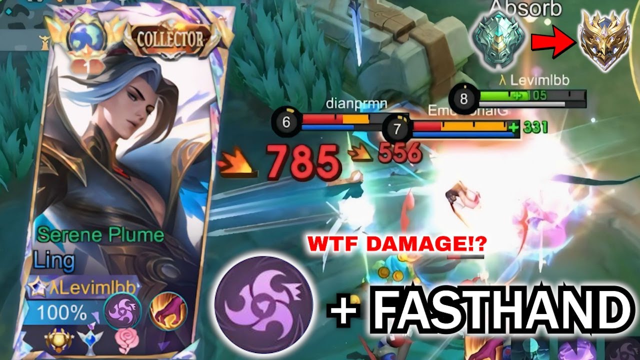 LING FASTHAND GAMEPLAY DUAL SWORD PERFECT & SMOOTH COMBO | LING BEST BUILD & EMBLEM 2025