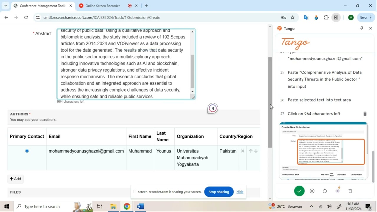Step by Step Flow of Submission in ICAISF - 2024 Conference
