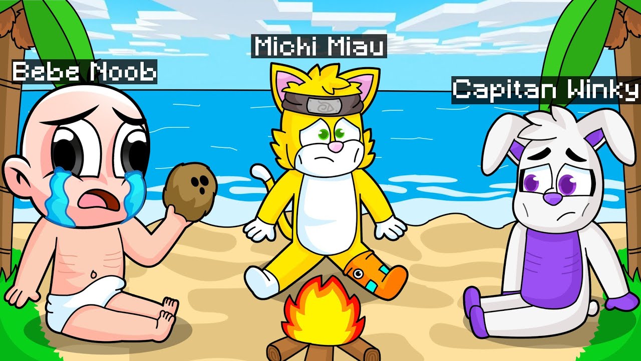 &iexcl;NOS HEMOS PERDIDO EN UNA ISLA DESIERTA! ⚠️😭 | MICHI MIAU, BEBE NOOB Y CAPITAN WINKY MINECRAFT