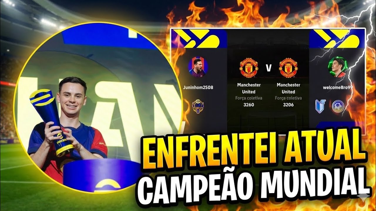 ENFRENTEI O @JuninhoEfootball CAMPEÃO MUNDIAL NO QUALIFY DO MANCHESTER NO EFOOTBALL MOBILE 