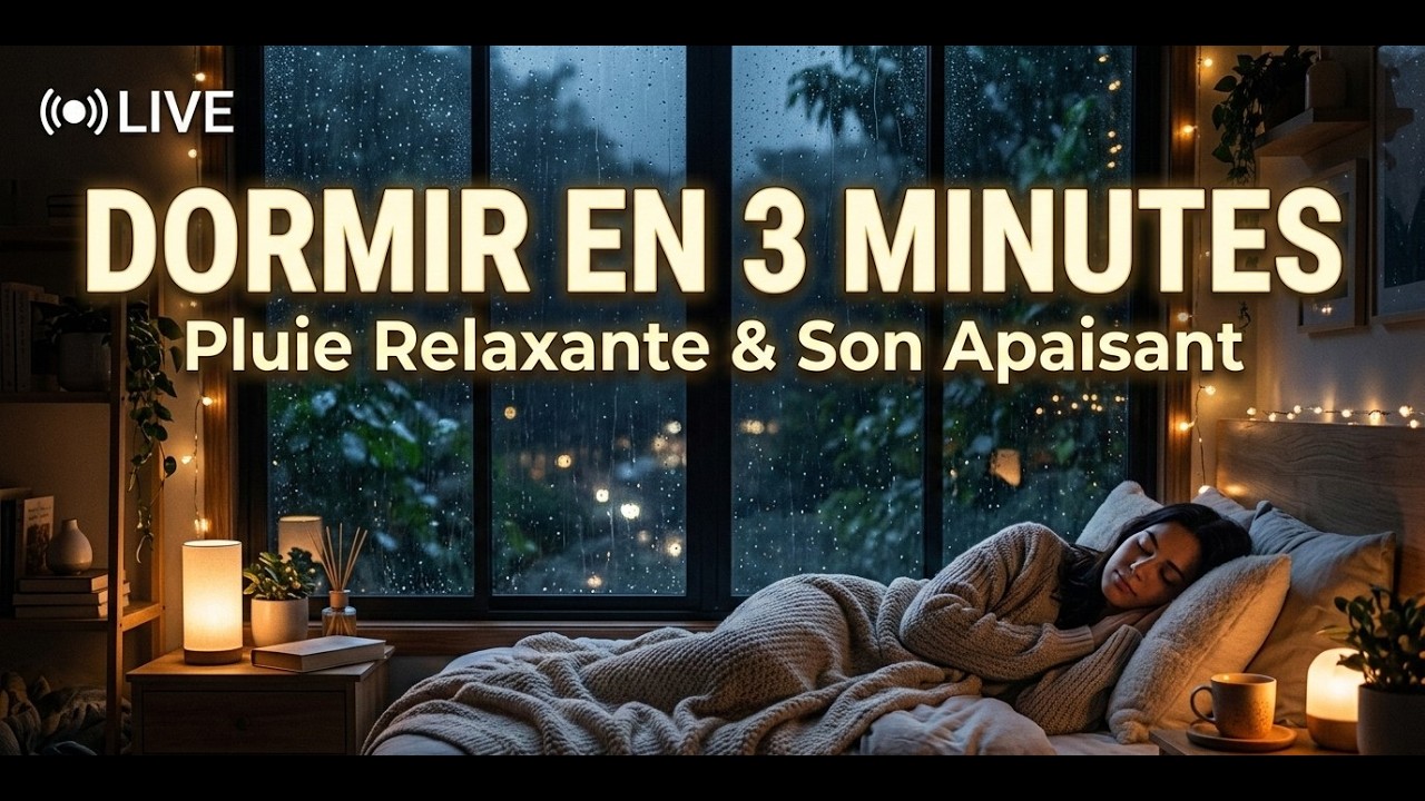 😴Pluie Relaxante pour Dormir en 2 Minutes  - Son de Pluie pour se Détendre #sommeilprofond  #pluie
