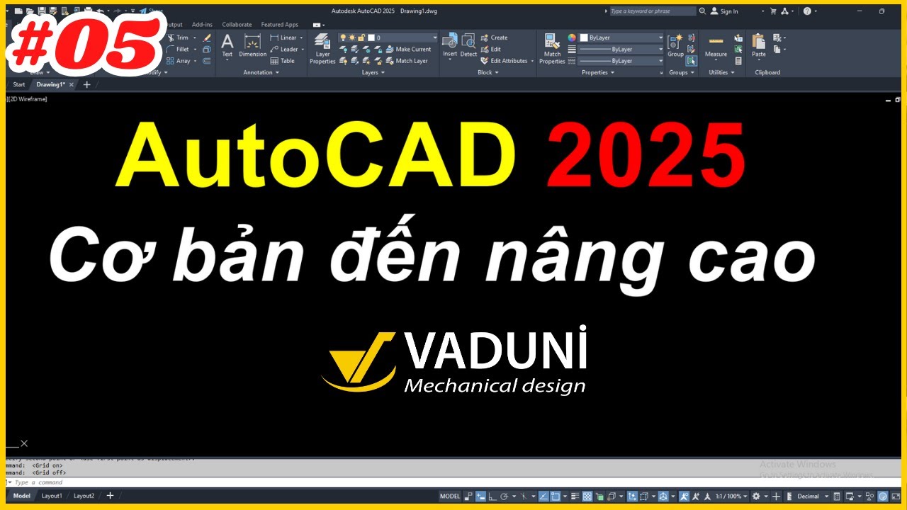 Bài 5: Giáo trình AutoCAD 2025 | Học AutoCAD 2025 cơ bản đến nâng cao