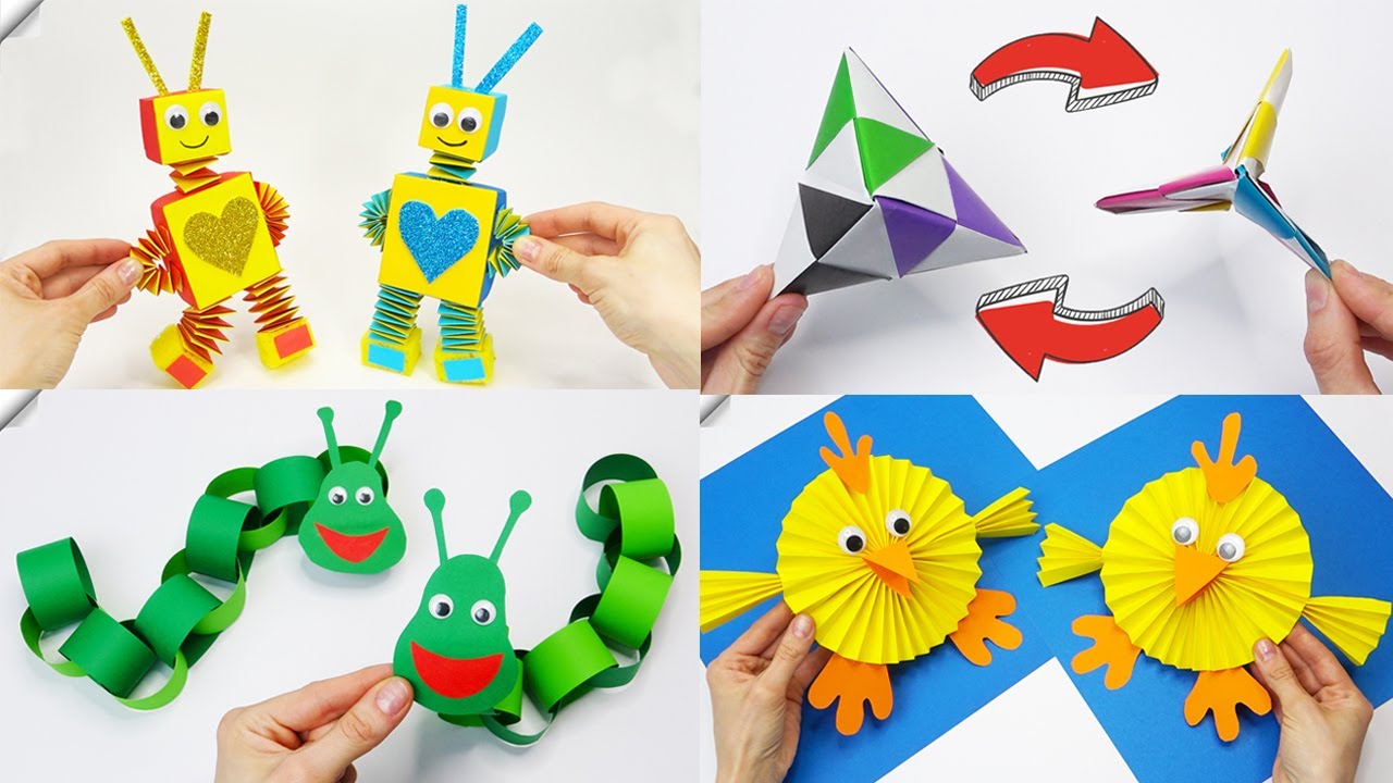 6 DIY paper crafts Moving paper TOYS  Easy paper crafts