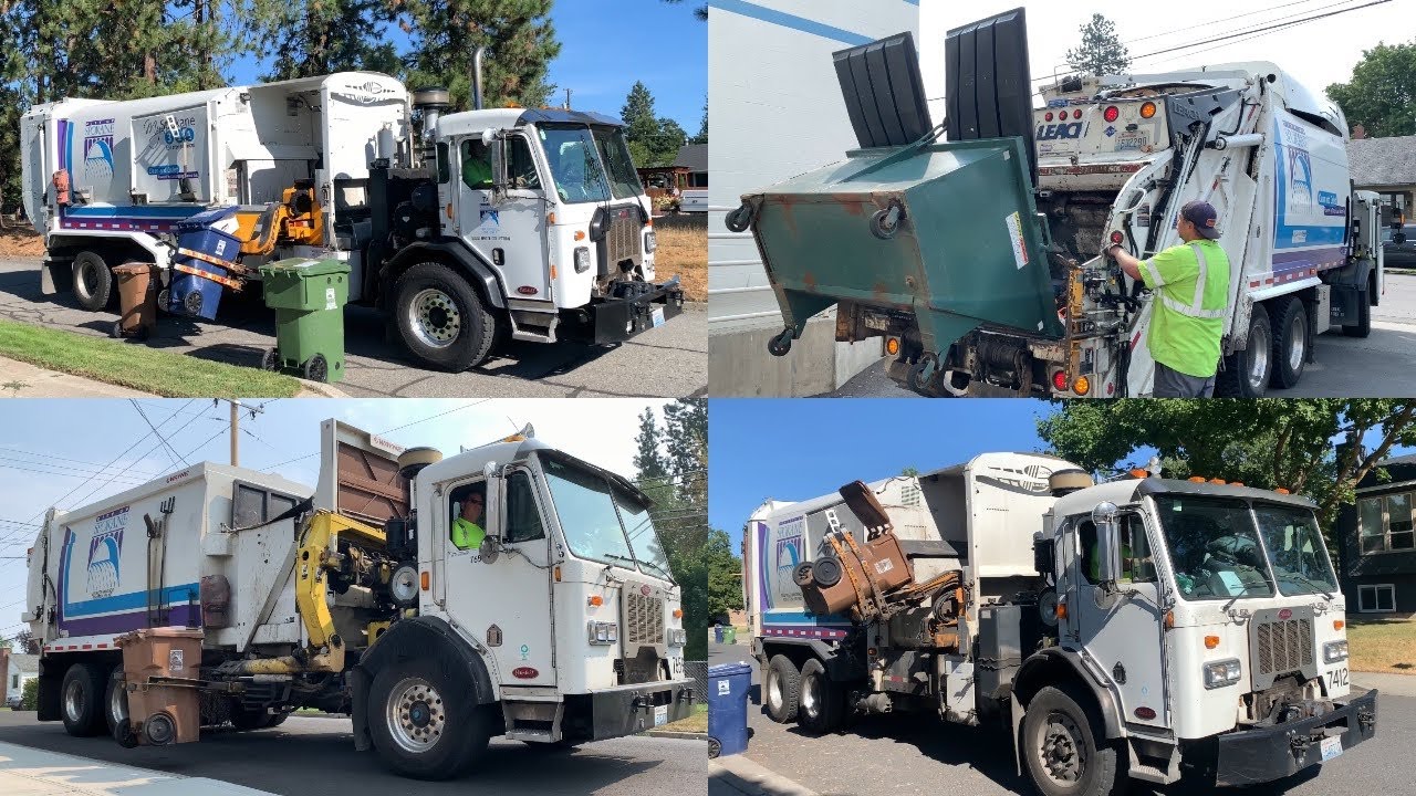 Residential Garbage Trucks of Spokane In Action!!