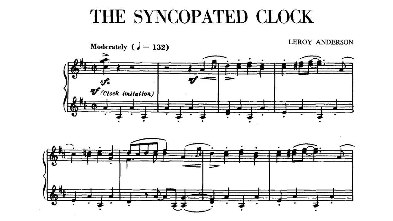The Syncopated Clock for Piano Sheet  - Leroy Anderson