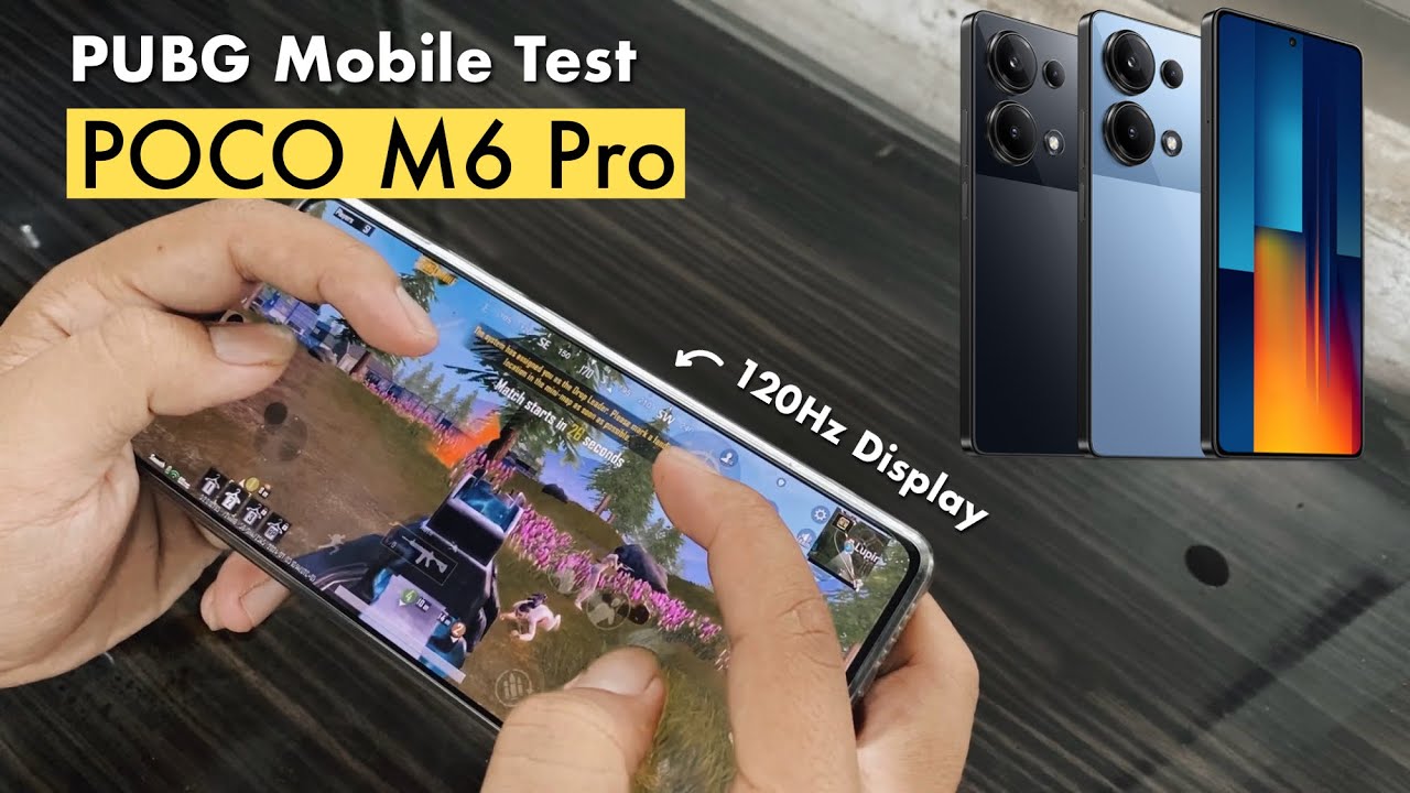 POCO M6 Pro PUBG Mobile Test 4 Fingers + Full Gyroscope Handcam | 120Hz Display