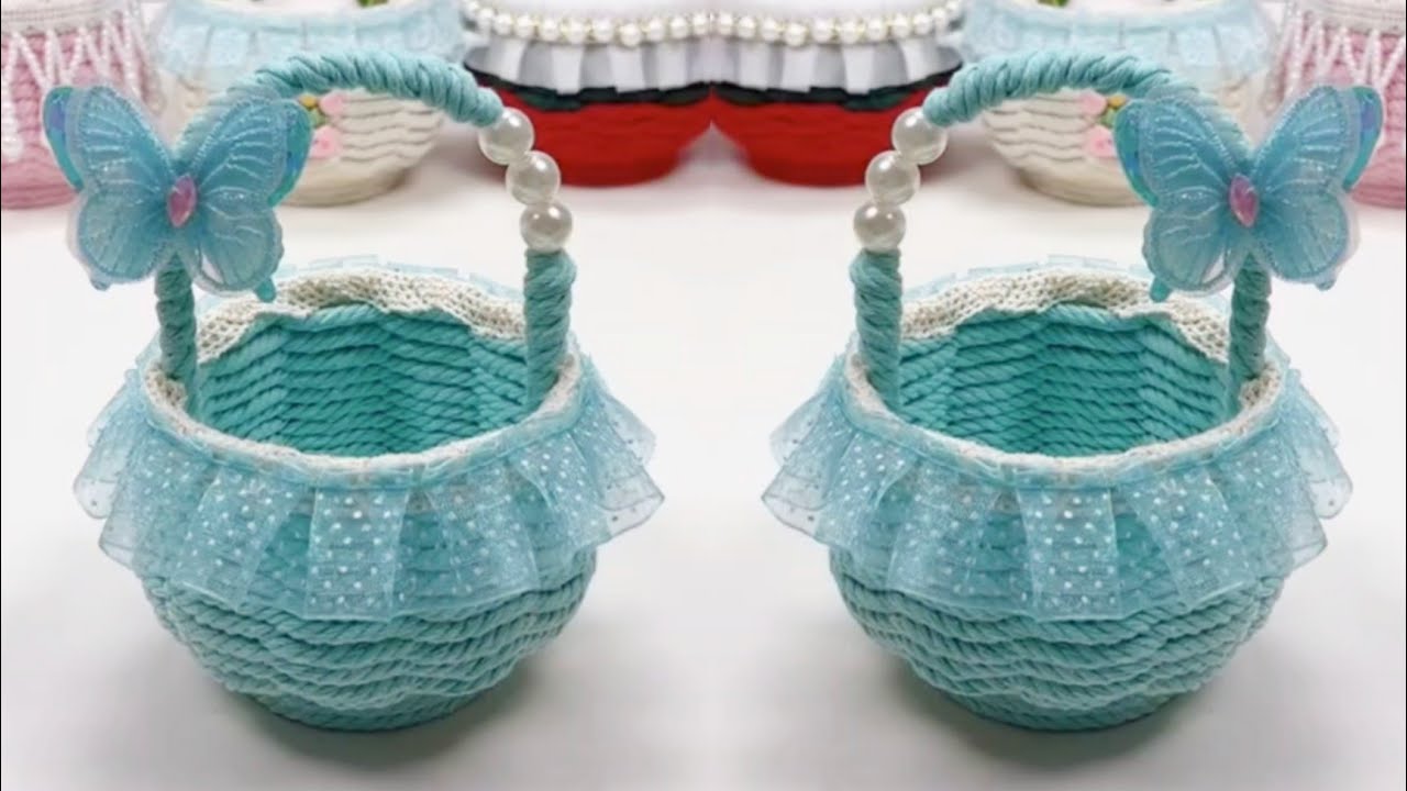 Simple Craft Ideas! Reused Paper Cup Making Mini Flower Basket 