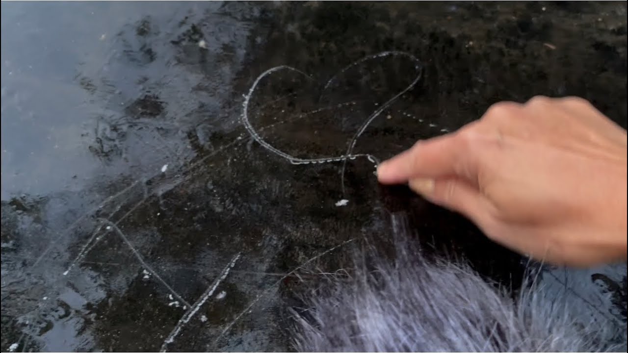 Asmr Stretching, Tapping breaking frozen water at the terrace
