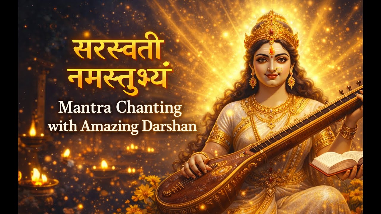 सरस्वती नमस्तुभ्यं 🙏 | Mantra Chanting with Amazing Darshan | Blessings of Knowledge