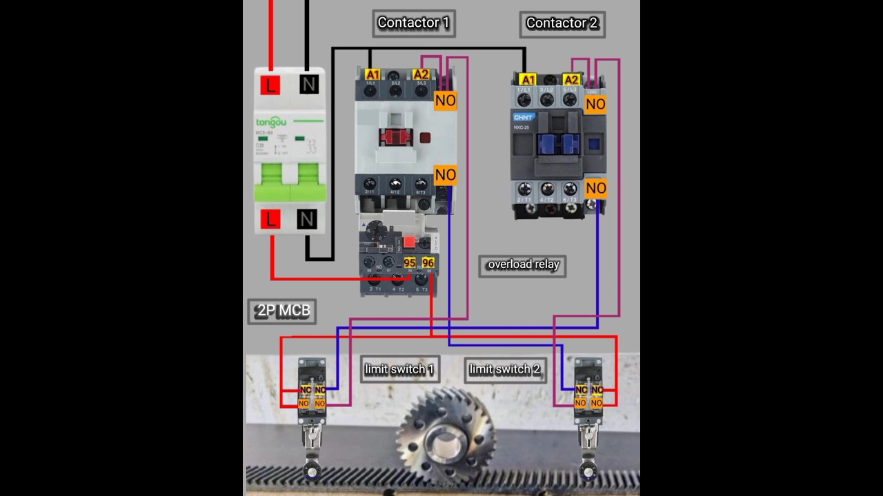Forward and reverse motor wiring using limit switches  control wiring #wiringdiagram