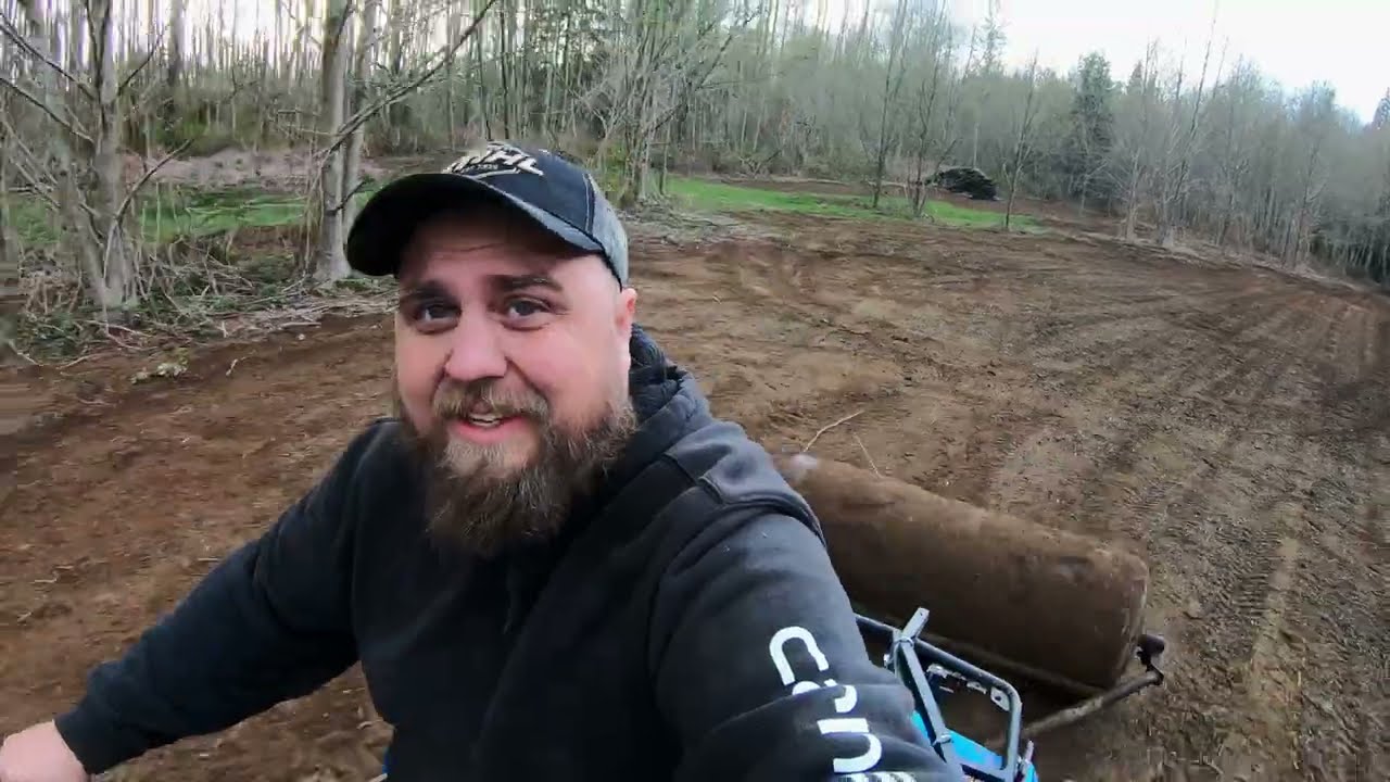 Using a lawn roller on the pasture - seeding a new pasture