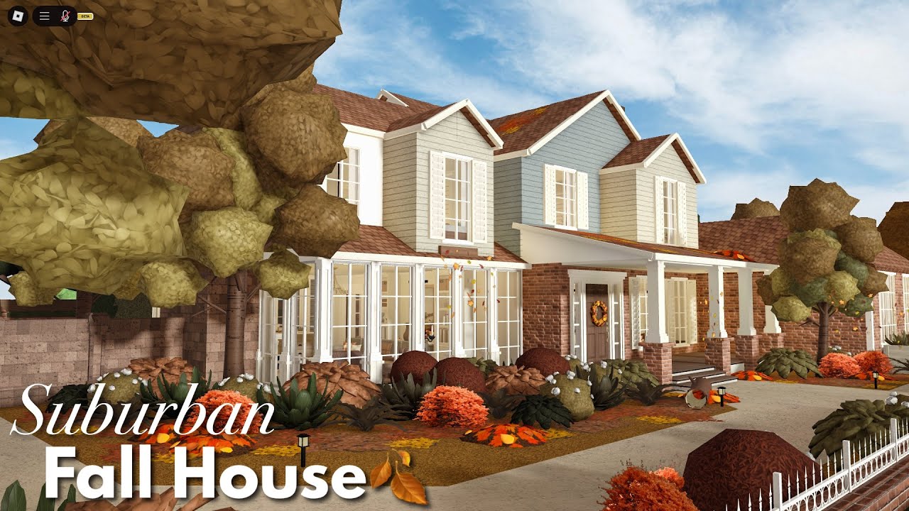 Bloxburg : Suburban Fall Family House | Speedbuild PART 2