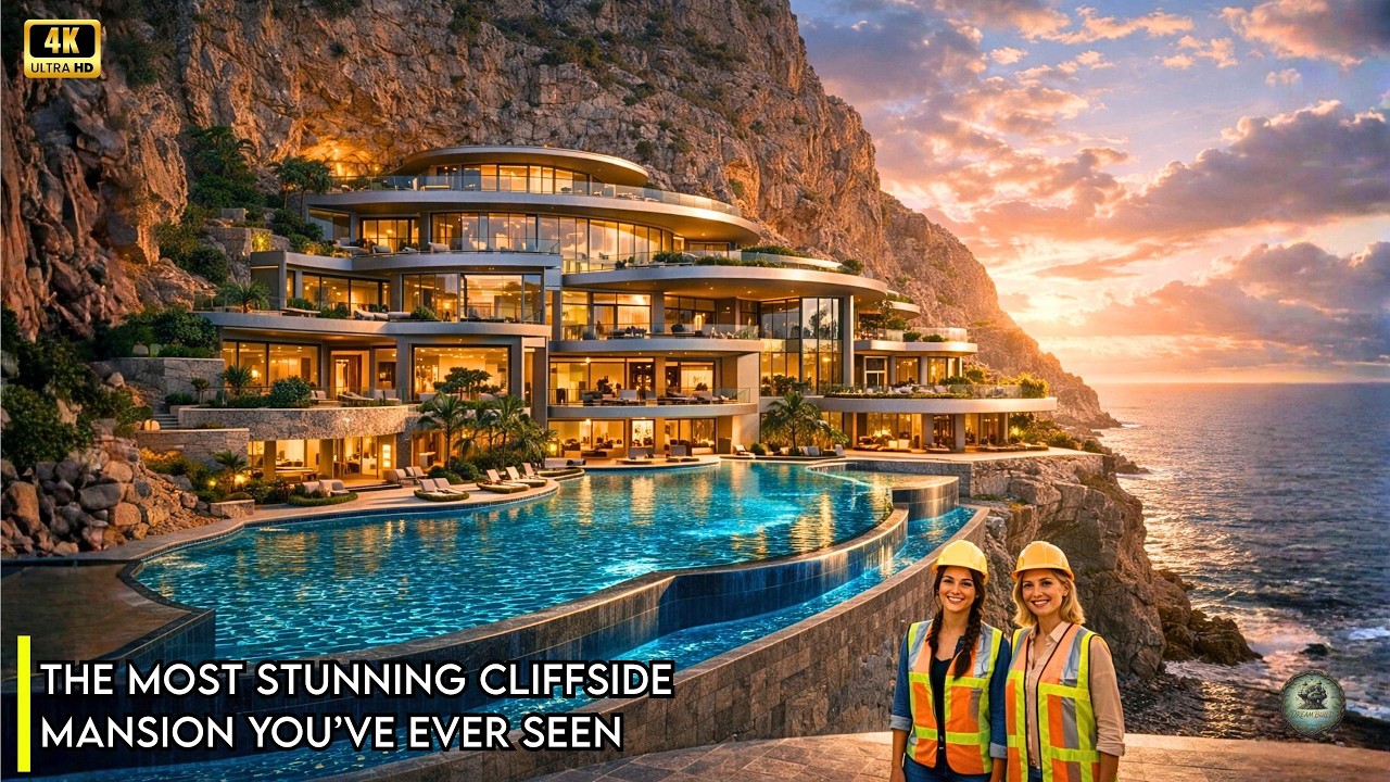 Luxury Villa on the Edge of a Cliff | You Won’t Believe This | Viral AI | RELAX ASMR Video 8K | FYP